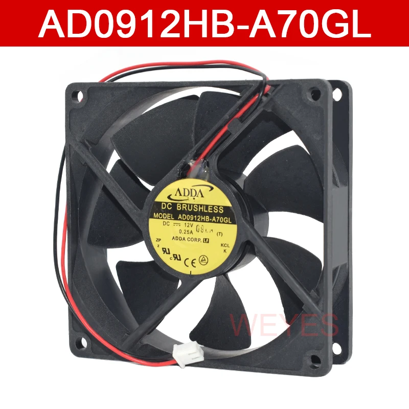 Original Fan 9CM 9 cm 90 * 90 * 25 12V two lines AD0912HB-A70GL