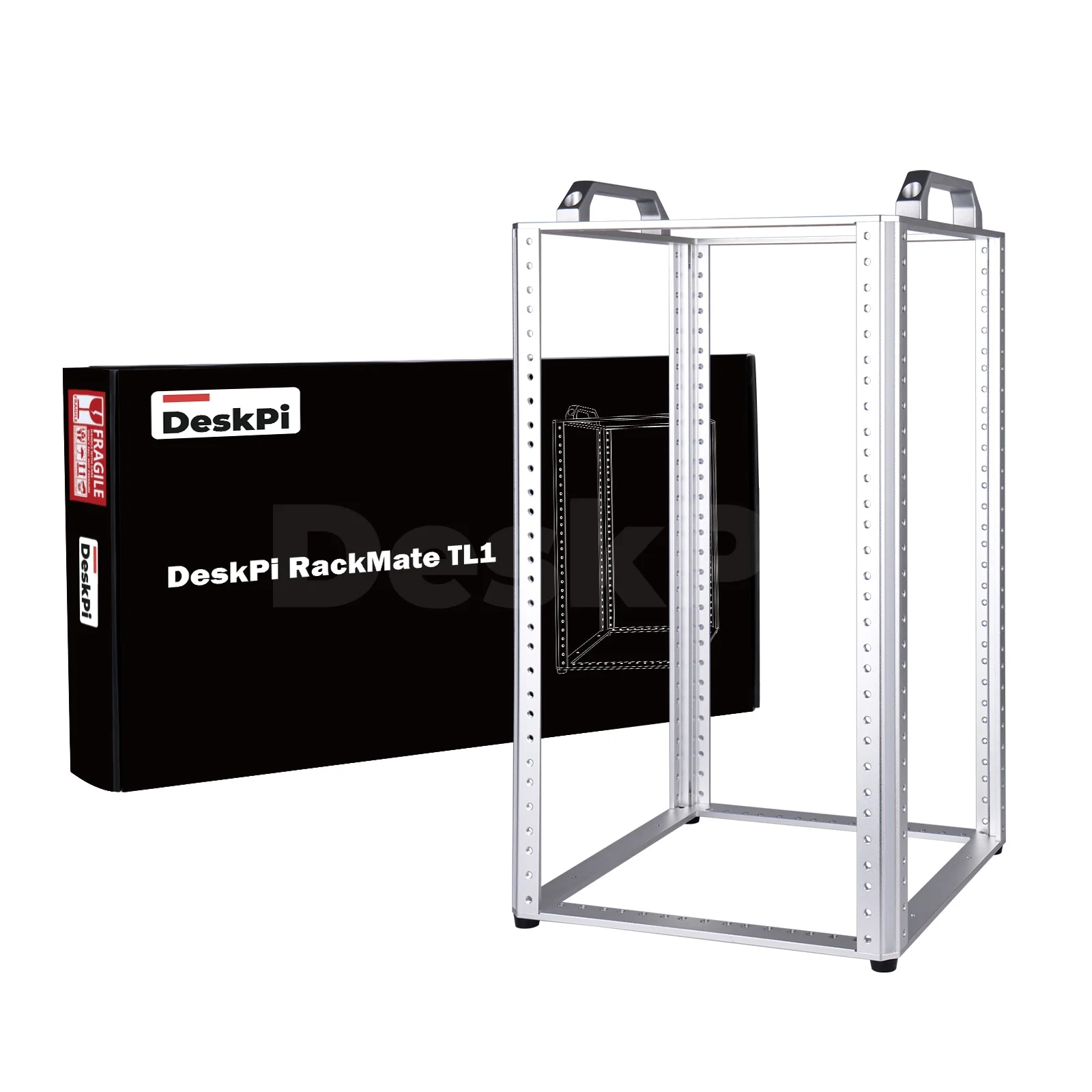 DeskPi RackMate TL1 Rackmount, 10U Open Frame Network Rack for 10