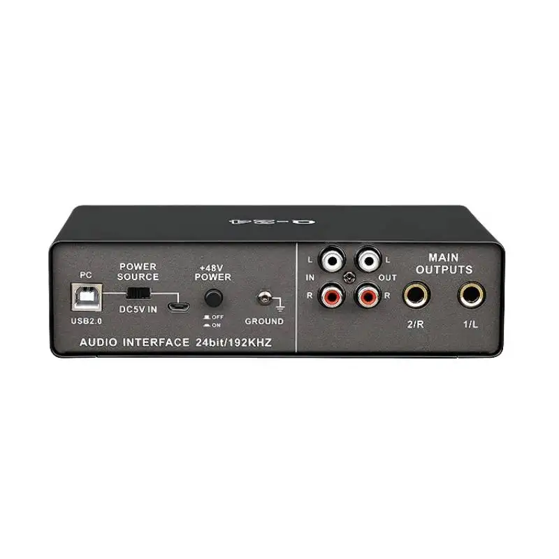 

Q-24 Professional Audio Sound Card with Monitor Electric Guitar Live Broadcast Recording for Studio Singing Computer PC