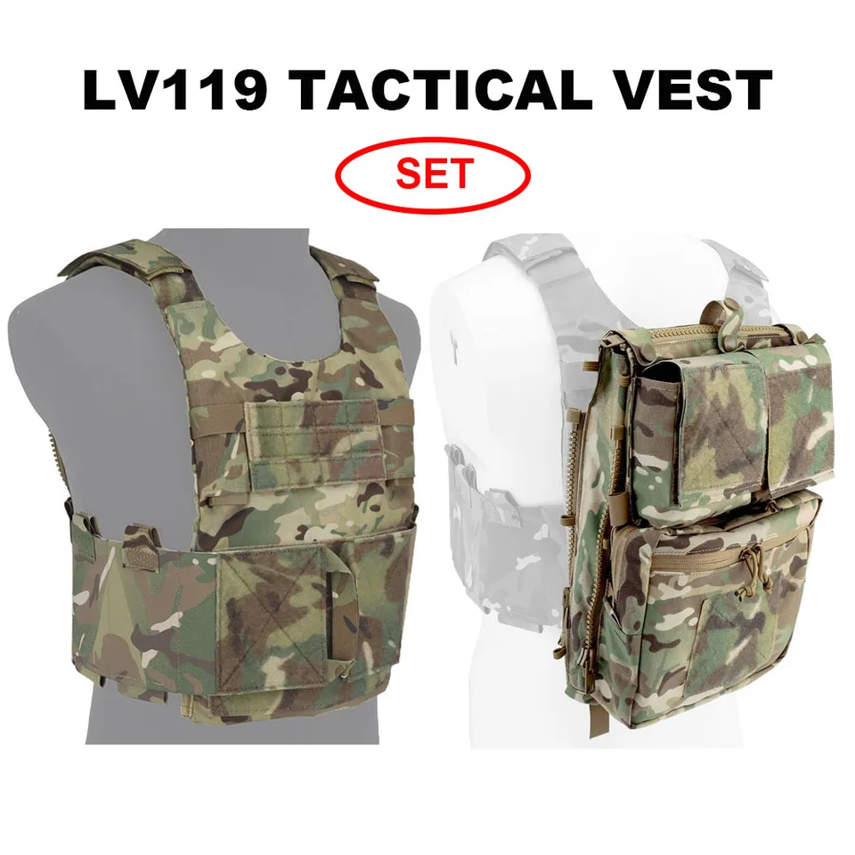 LV119 Tactical Vest Spiritus System Plate Carrier Vest Zip-on