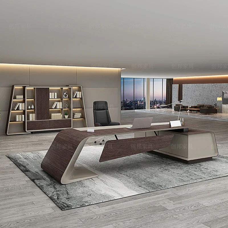 

Изготовленный на заказ стол босса, минималистичный креативный стол для руководителя, комбинация стульев для руководителя