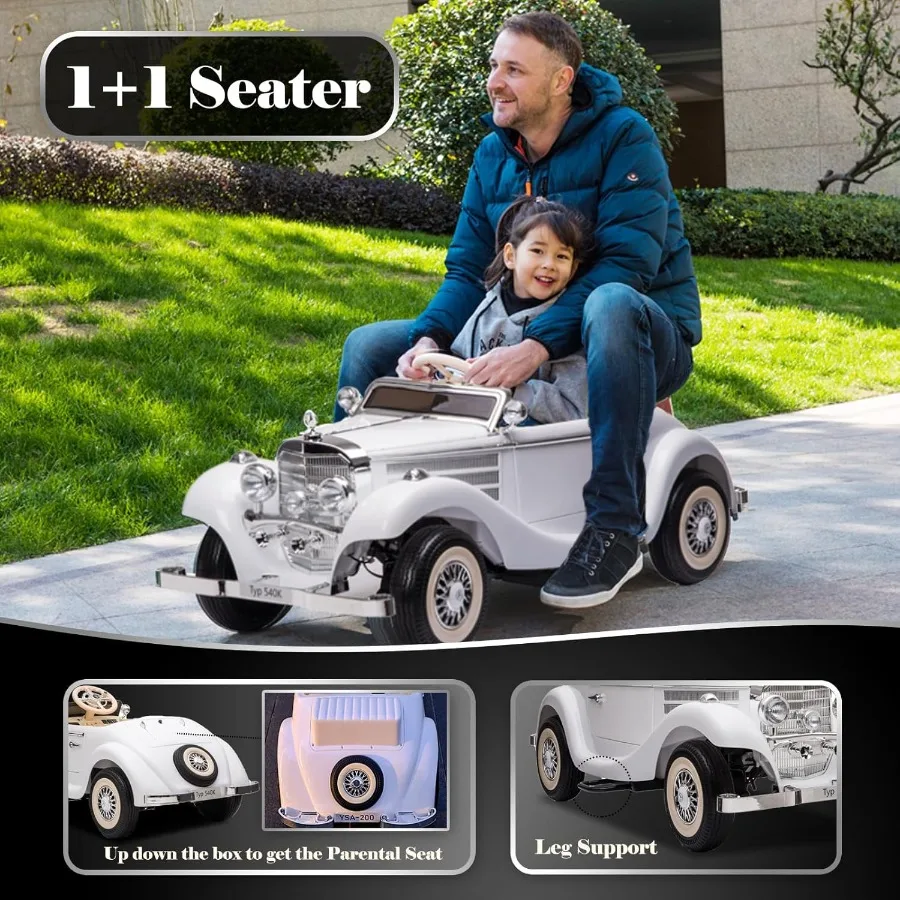 Large Ride On Car Compatible with Benz 12V Battery Powered Electric Vehicles with Remote Control for 4WD Classic Ride on Toys w