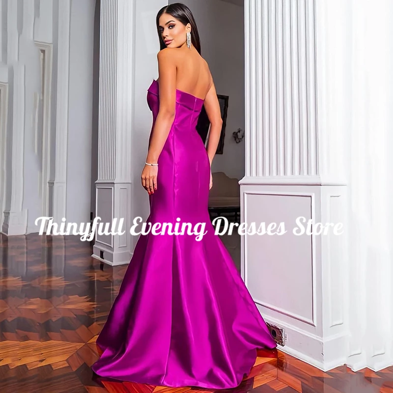 Thinyfull Sexy Mermaid Prom abiti da sera abiti per occasioni formali senza spalline High Split Cocktail Party abiti da ballo taglia personalizzata