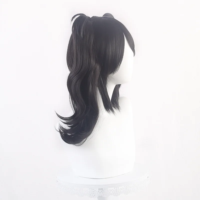 La chica Streamer es muy dependiente en la peluca de cosplay con coletas gemelas y peluca Tangtang de chica Streamer de pelo falso