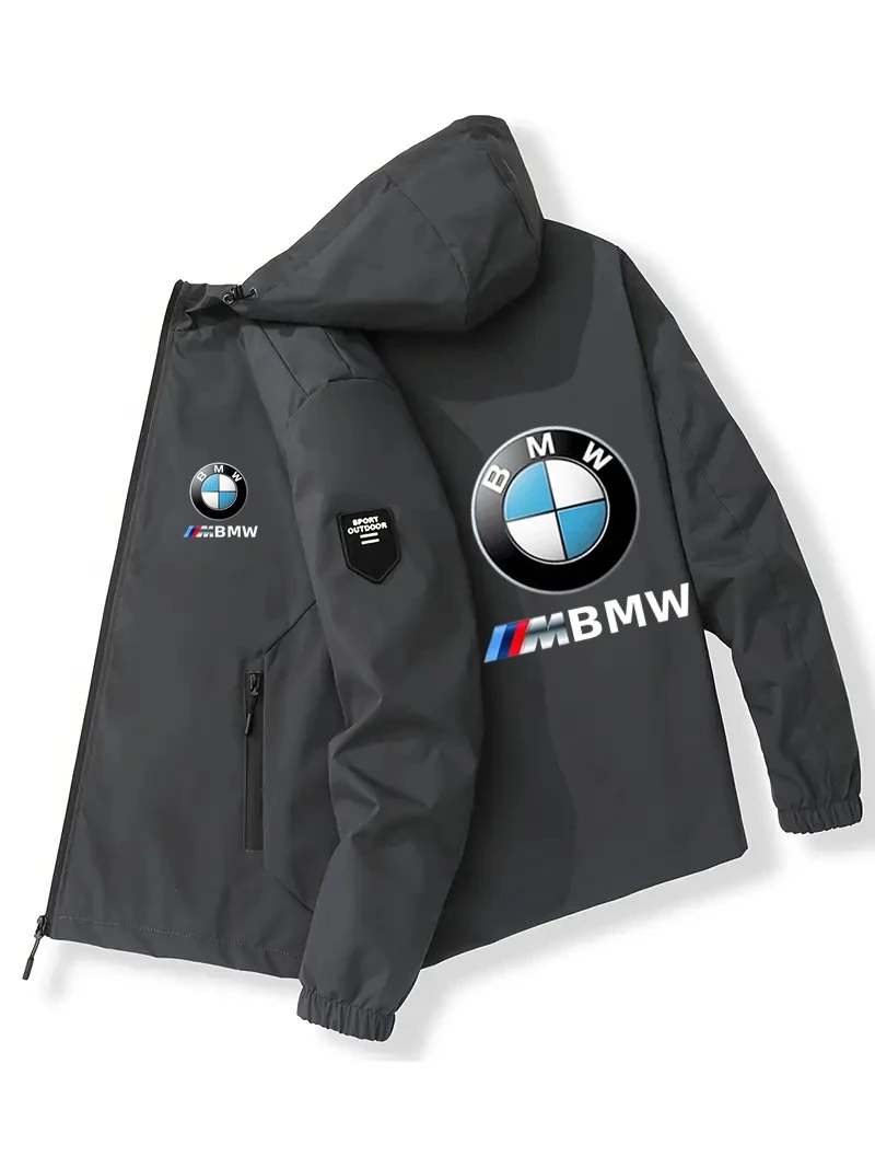 2025 Fashion Zipper Men's and Women's Jackets Brand BMW Printed Sports Hip Hop Casual Zipper Unisex Long Sleeve Hoodie Jacket