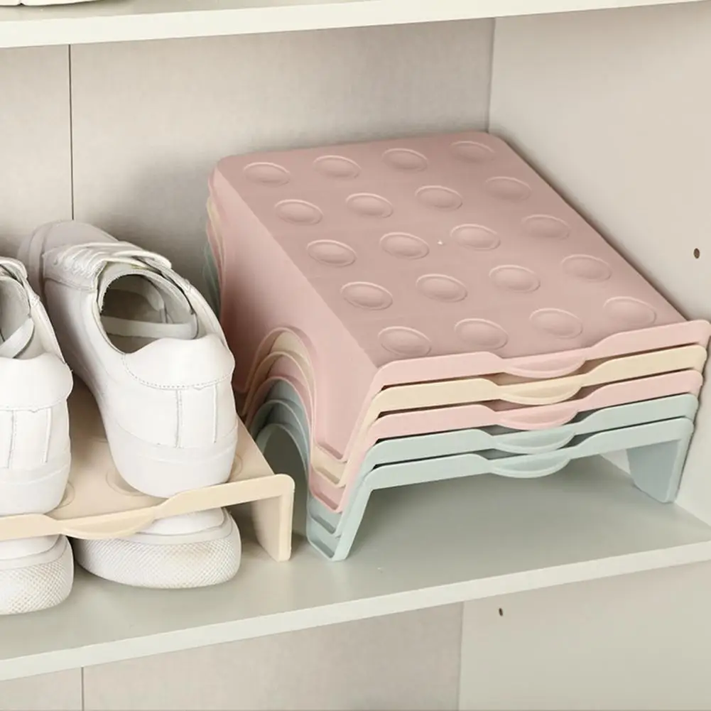 Space Saving Shoe Rack Heightened Shoe Shelf Shoe Tray Storage Organizer Non-slip Design for High Heels Slippers Strong