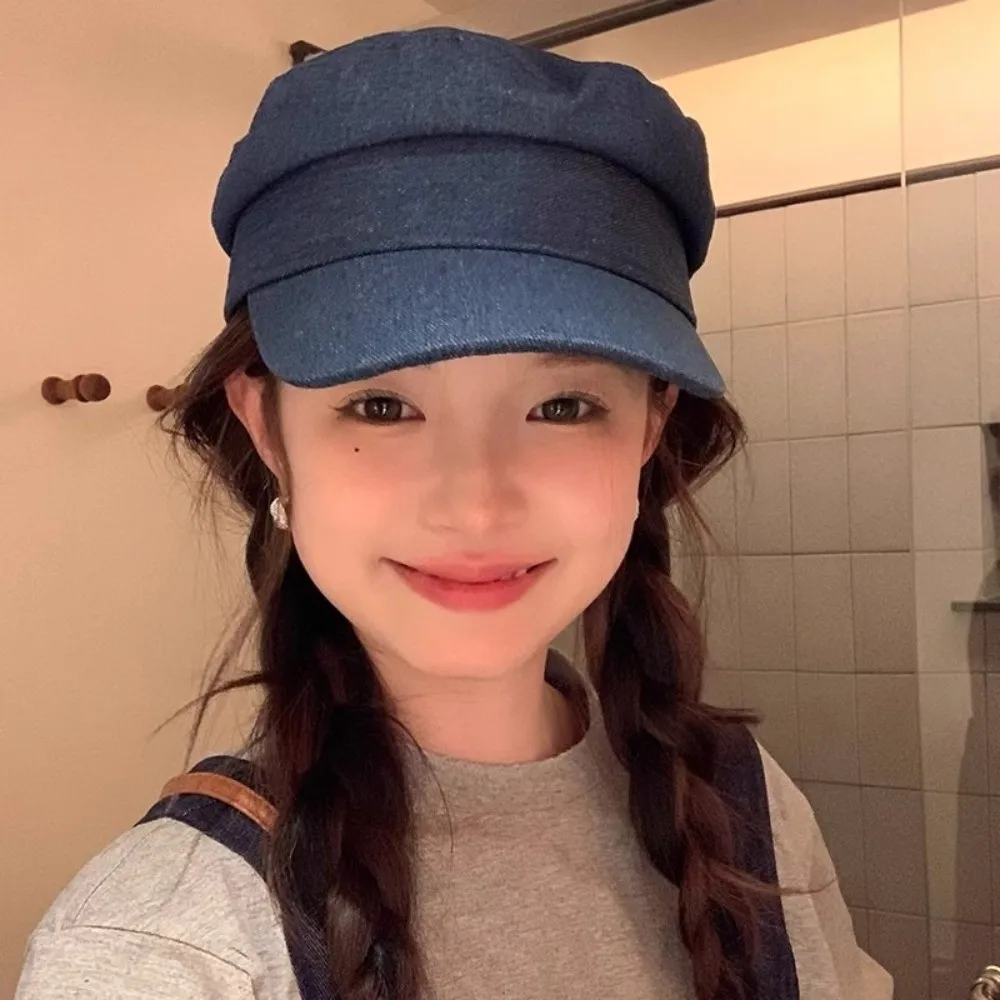 الرجعية خمر الدنيم القبعات شقة الترفيه مثمنة قبعة النساء موزع الصحف بلغت ذروتها القبعات السيدات