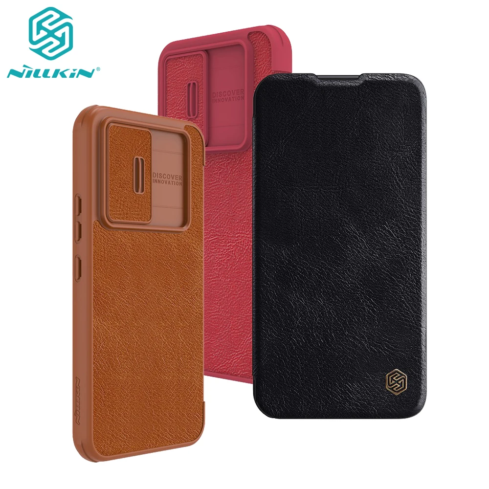 Flip Case For Samsung Galaxy A54 5G Nillkin QIN Leather Flip Cover Slide Camera Card Pocket Book Case For Samsung A54 Phone Bags