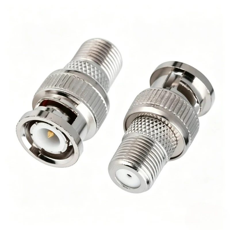 BNC Male to F Female Adapter BNC to F-Type RF Coaxial Connector Gold Plated 50 Ohm for TV Antenna