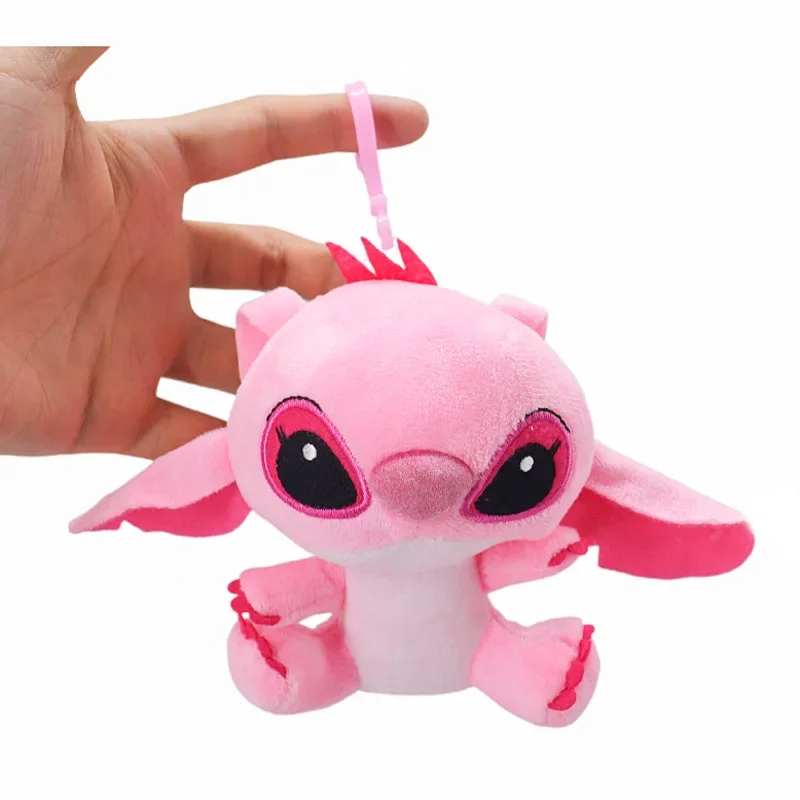 10cm Disney Lilo & Stitch wypchane lalki zwierzęta pluszowe figurka zabawkowa Anime do torby samochodu dekoracji wisząca laleczka zabawki na prezent