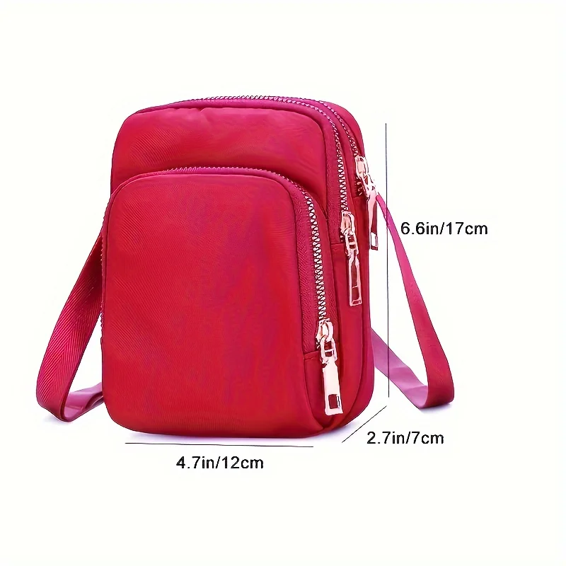 New Ladies Shoulder Mobile Phone Bag Leisure Waterproof Nylon Crossbody Lightweight Coin Small Backpacks