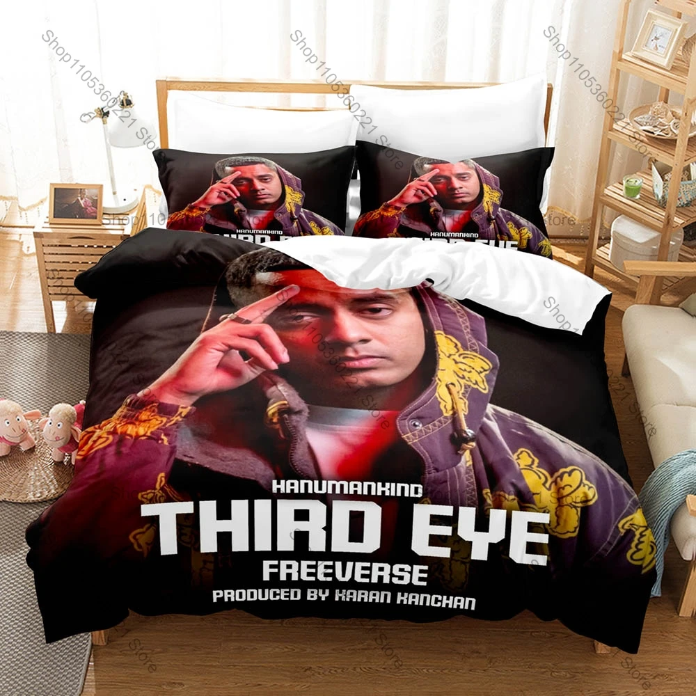 Cool Viral Indian Hip Hop Single Run It Up Hanumankind 3PCS Bedding Duvet Cover + 2 Pillowcases Monsoon Season Fan Quilt Set