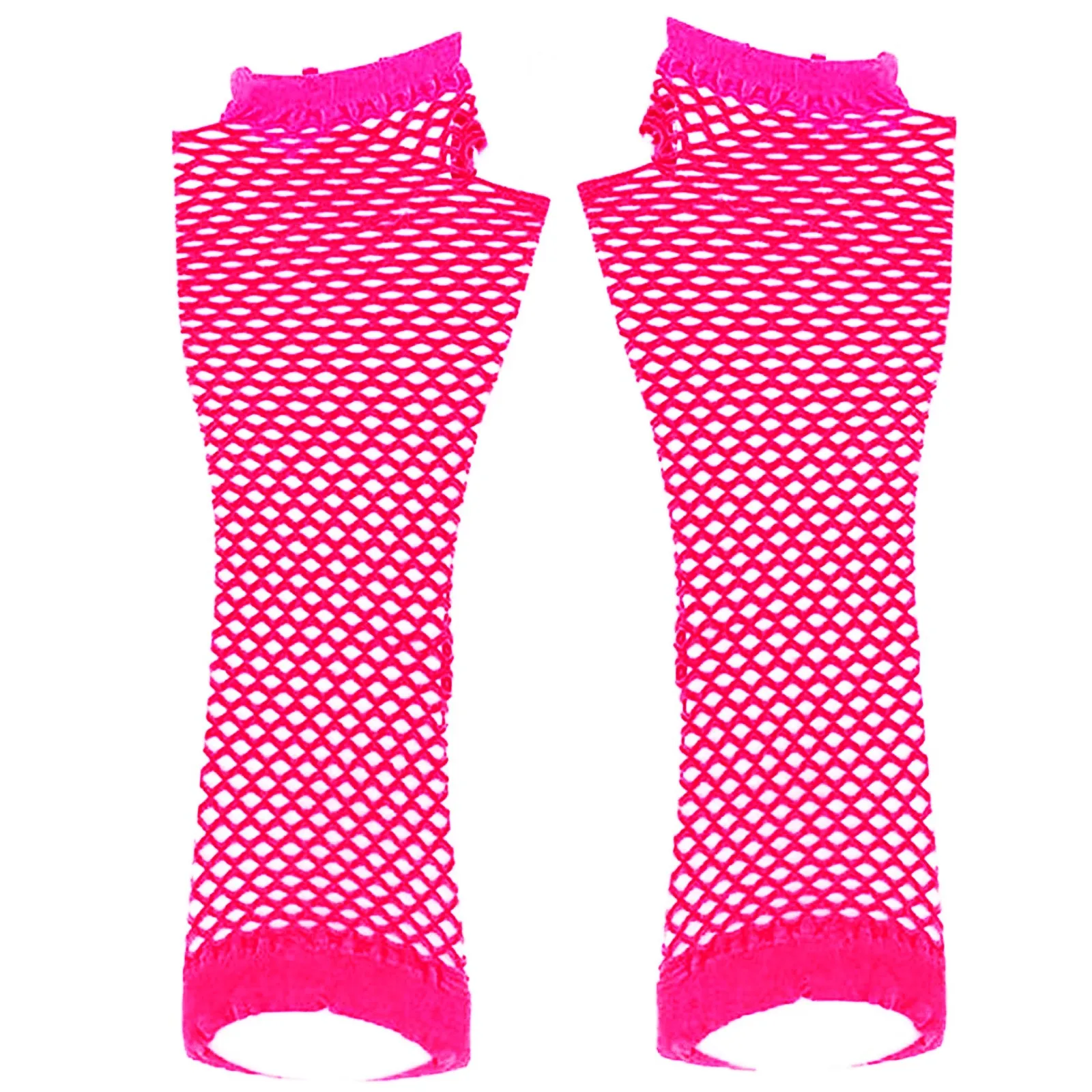 Sexy Women Gloves Hollow Out Holes Fashion Punk Goth Ladies Disco Dance Costume Fingerless Mesh Long Fingerless Gloves Mittens