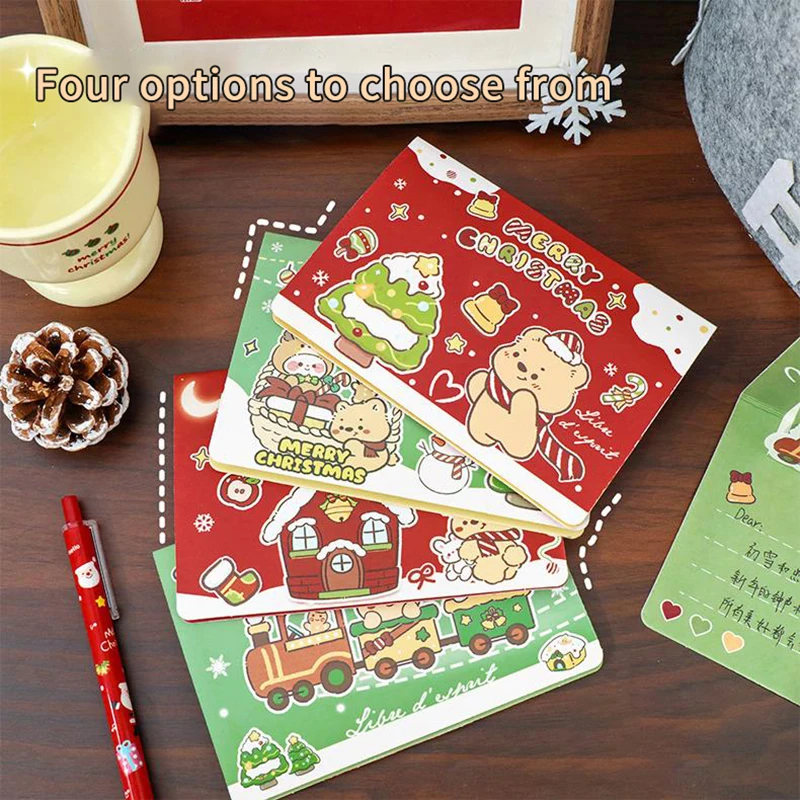 Cute Christmas 3D Greeting Card Cartoon Christmas Blessing Message Small Card Creative Birthday Card Holiday Postcard Gifts