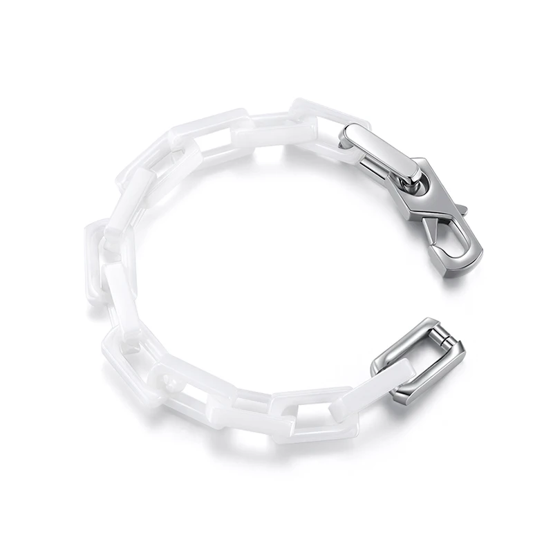 

8inch 9inch Ceramic Link Chain Bracelet For Jewelry Accessories Gifts Black White Long Box Chains Wrist Men Women Bracelets Lot