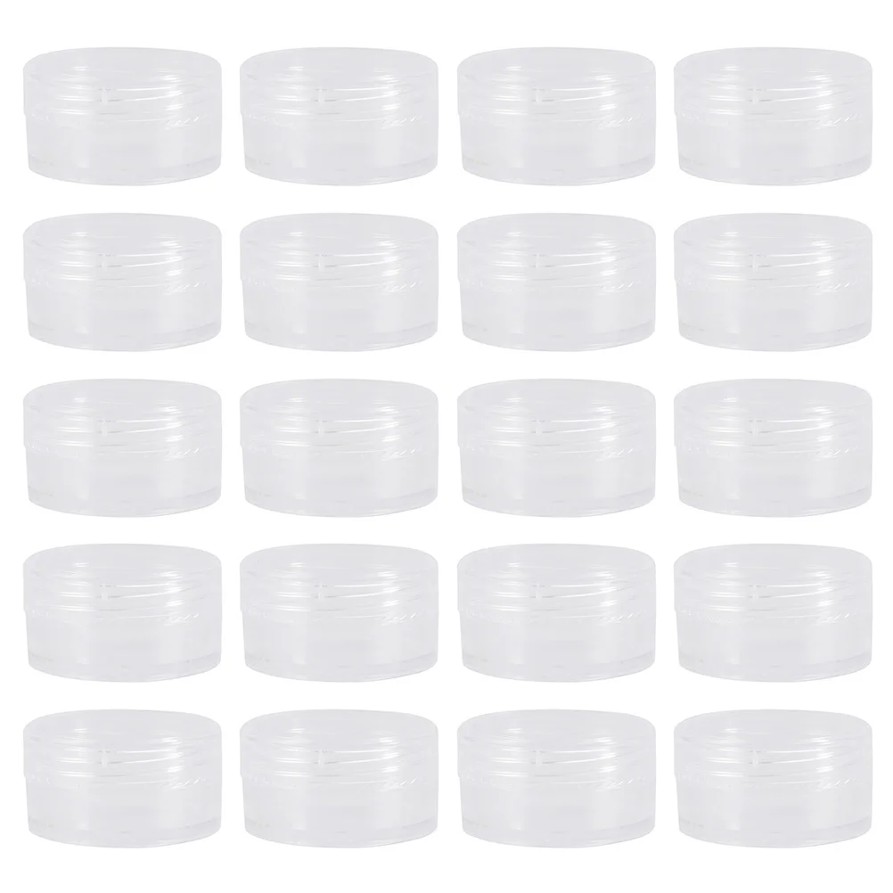 

80pcs Empty Round Pot Jars Plastic Containers Transparent For Creams Liquids Samples Travel Storage Jar