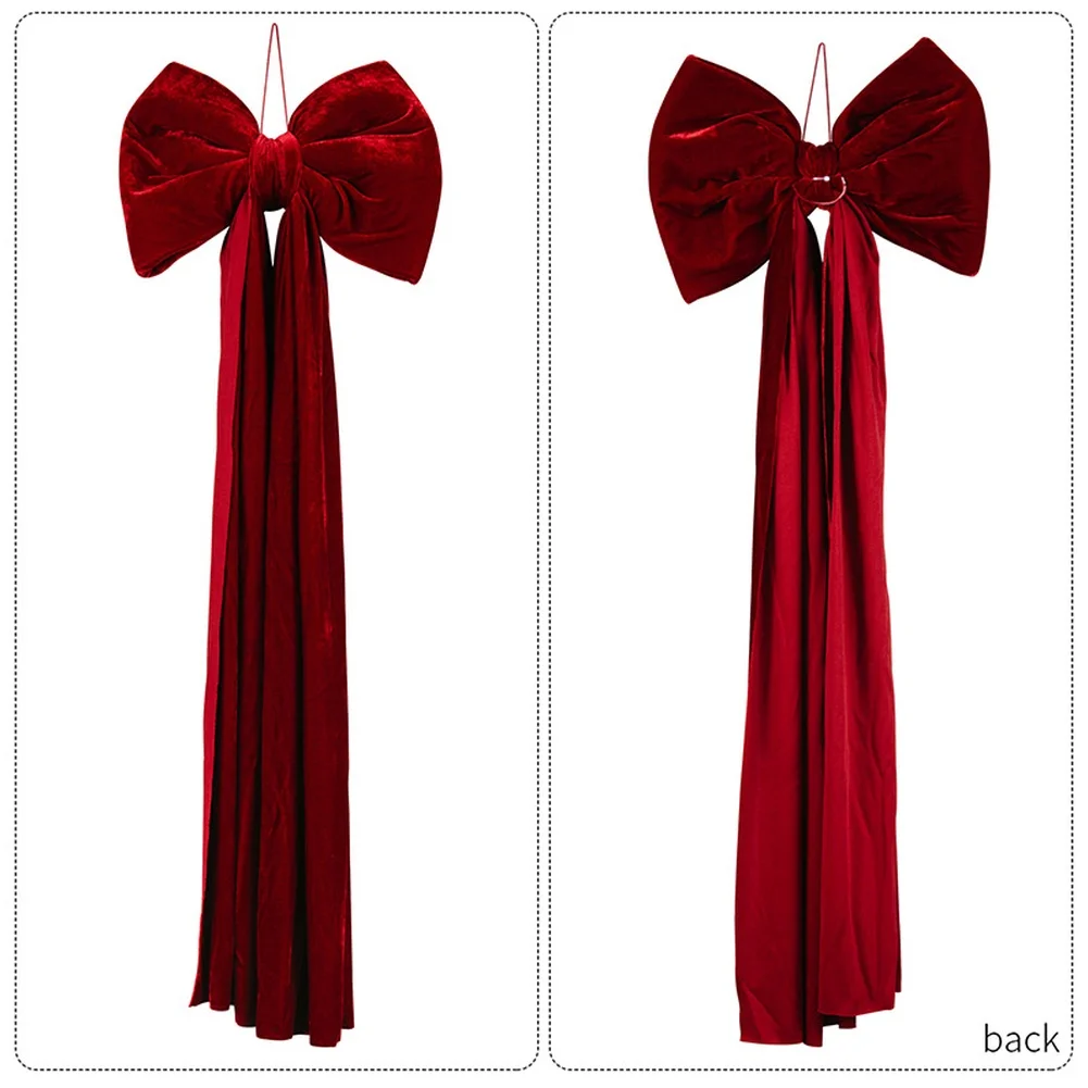 

Классический большой тканевый кулон с бантом для подвесного украшения праздничной елки из бархатного материала для сезонного дисплея