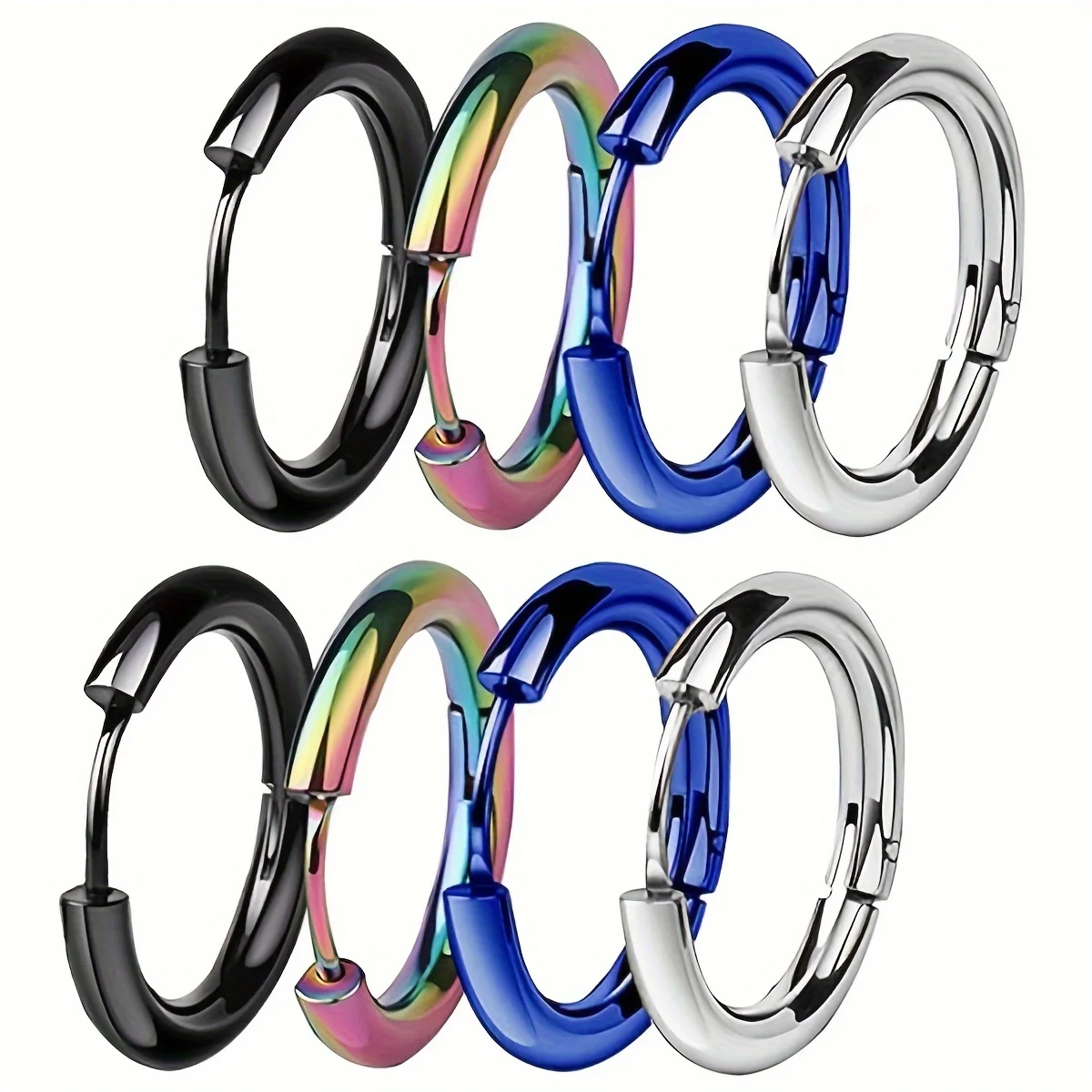 4 Pairs Women Men Stainless Steel Small Hoops Earring Piercing Ear Cartilage Tragus Simple Thin Circle Anti-allergic Ear Buckle