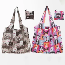 Large Portable Shopping Bag Waterproof Folding Tote Bag Reusable Eco-Friendly Large Capacity Handbag for Food Grocery Storage