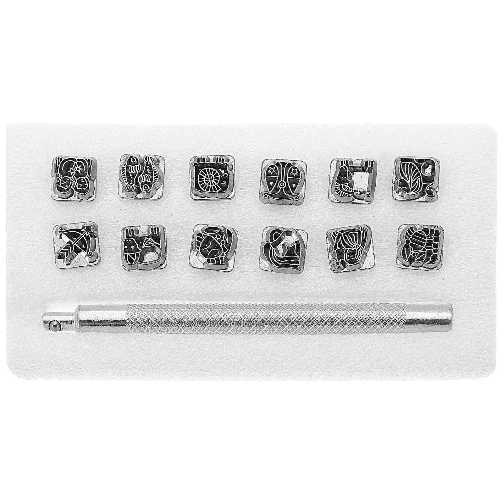 

1Set Craft Tool Kit High Handmade DIY Punch Cutter Twelve Pattern Stamps