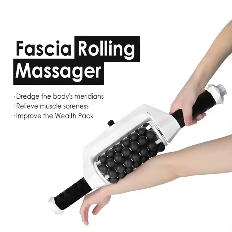 New Handheld Rechargeable 360 Rotating Inner Ball Roller Massage Stick Device For Whole Body Anti Cellulite Fat Removal
