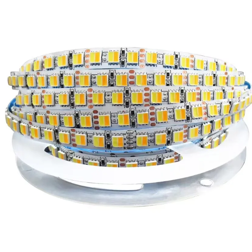 

5m 12v 24v 2 in 1 LED CCT Double Dual Color Flexible Strip Waterproof Warm White+White 2700-6500k 120 leds/m 3000k 4000k 6000k