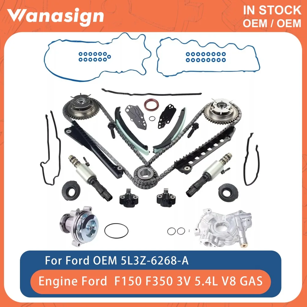 

Engine Water Pump Oil Pump Phasers VVT Valves And Timing Chain Kit Fit 5.4 L For Ford Duty Lincoln F150 F250 F350 5.4L 3V V8 GAS