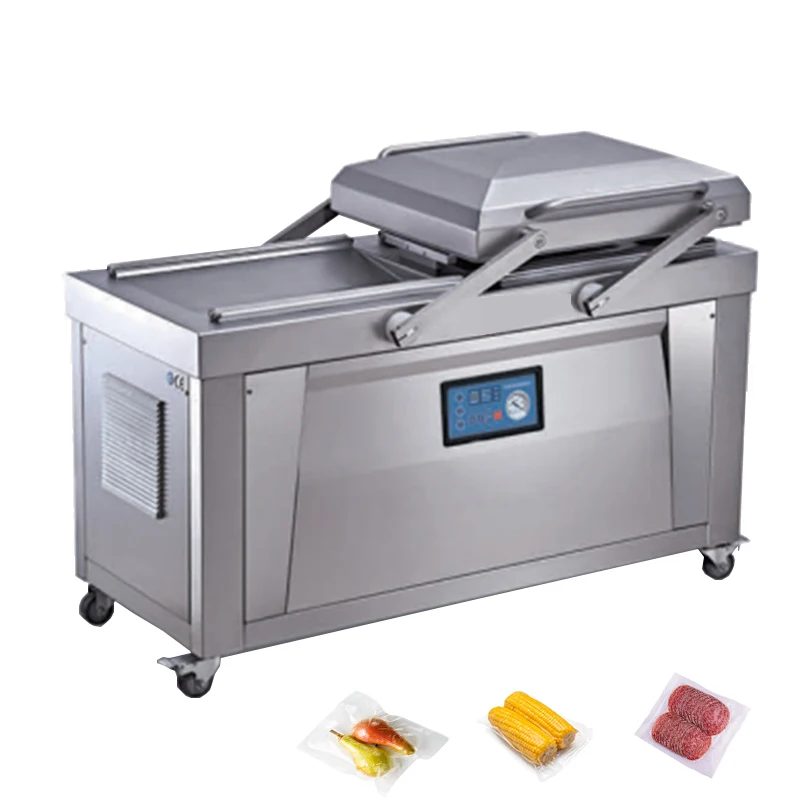 

Автоматическая двухкамерная вакуумная упаковочная машина для пищевых продуктов, плоский вакуумный упаковщик для пластиковых пакетов