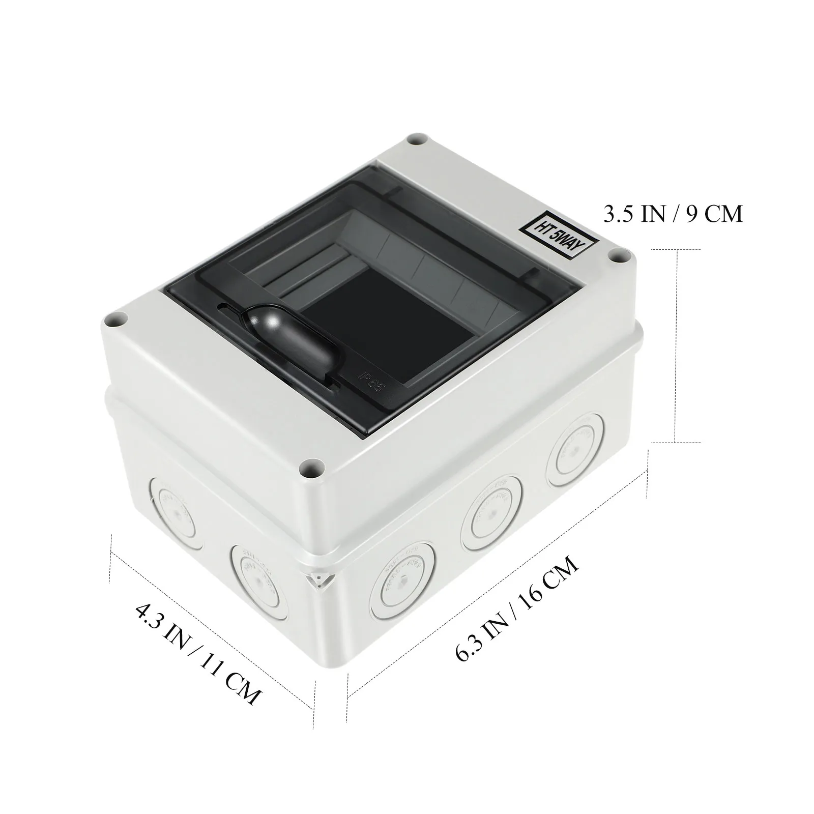 Circuit Breaker Distribution Box with Transparent Frosted Window Dustproof Wall Mount Indoor Plastic Enclosure