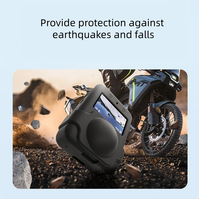 

Anti Drop Shell Cover for DJI OSMO 360 Panoramic Camera Silicone Protective Cover Lens Cap and Hand Rope Black