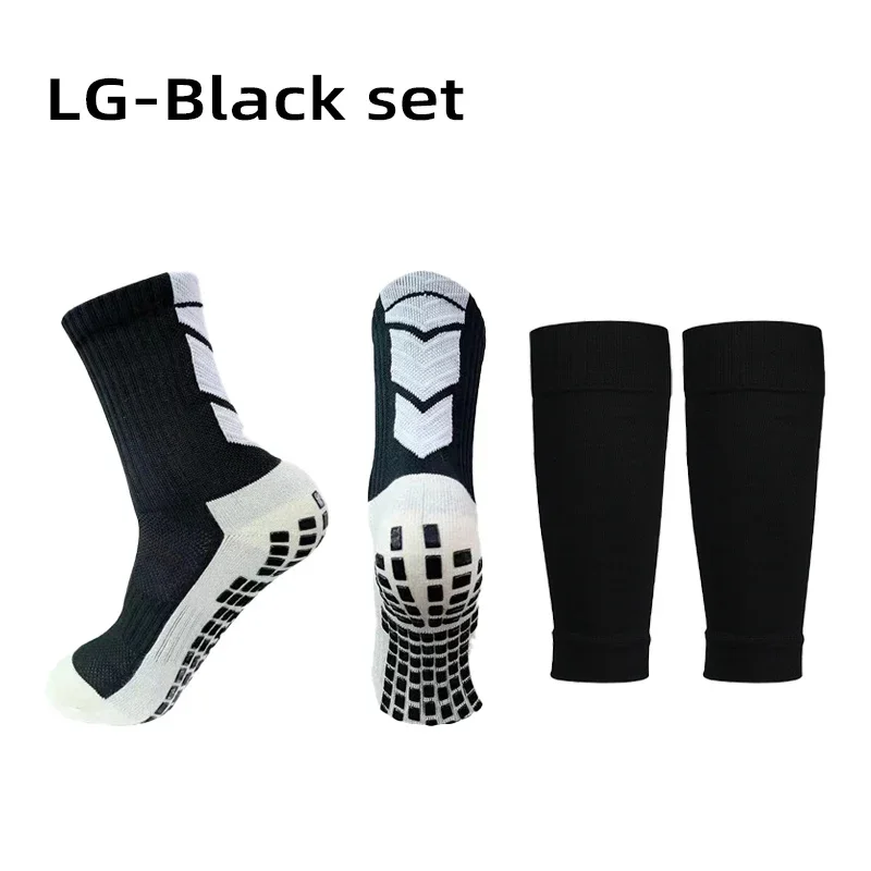 A Kits Anti Slip Soccer Grip Sock High Elasticity Football Shin Guards Sleeves Adults Kids Sports Legging Cover Protection Gear