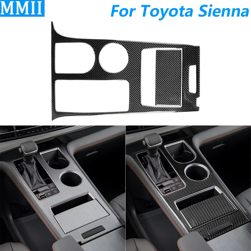 

Для Toyota Sienna 2021-2026: накладка на панель центральной консоли из углеродного волокна, декоративная наклейка для интерьера автомобиля