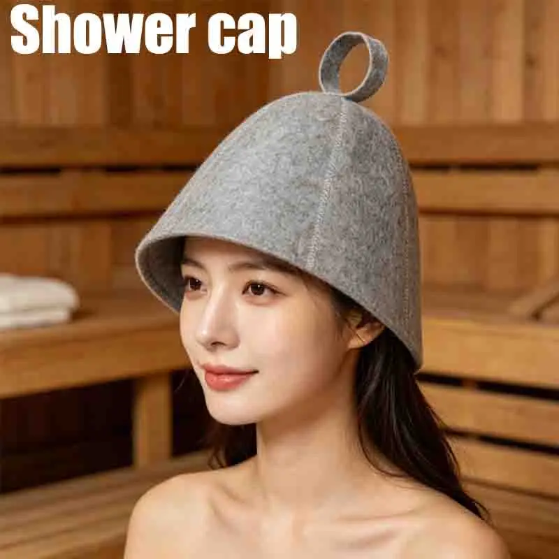 1-6PCS Sauna Hat Portable Free Size Russian Style Shower Cap Sauna Vaporarium Accessories Felt Head Protection Bath Anti Heat