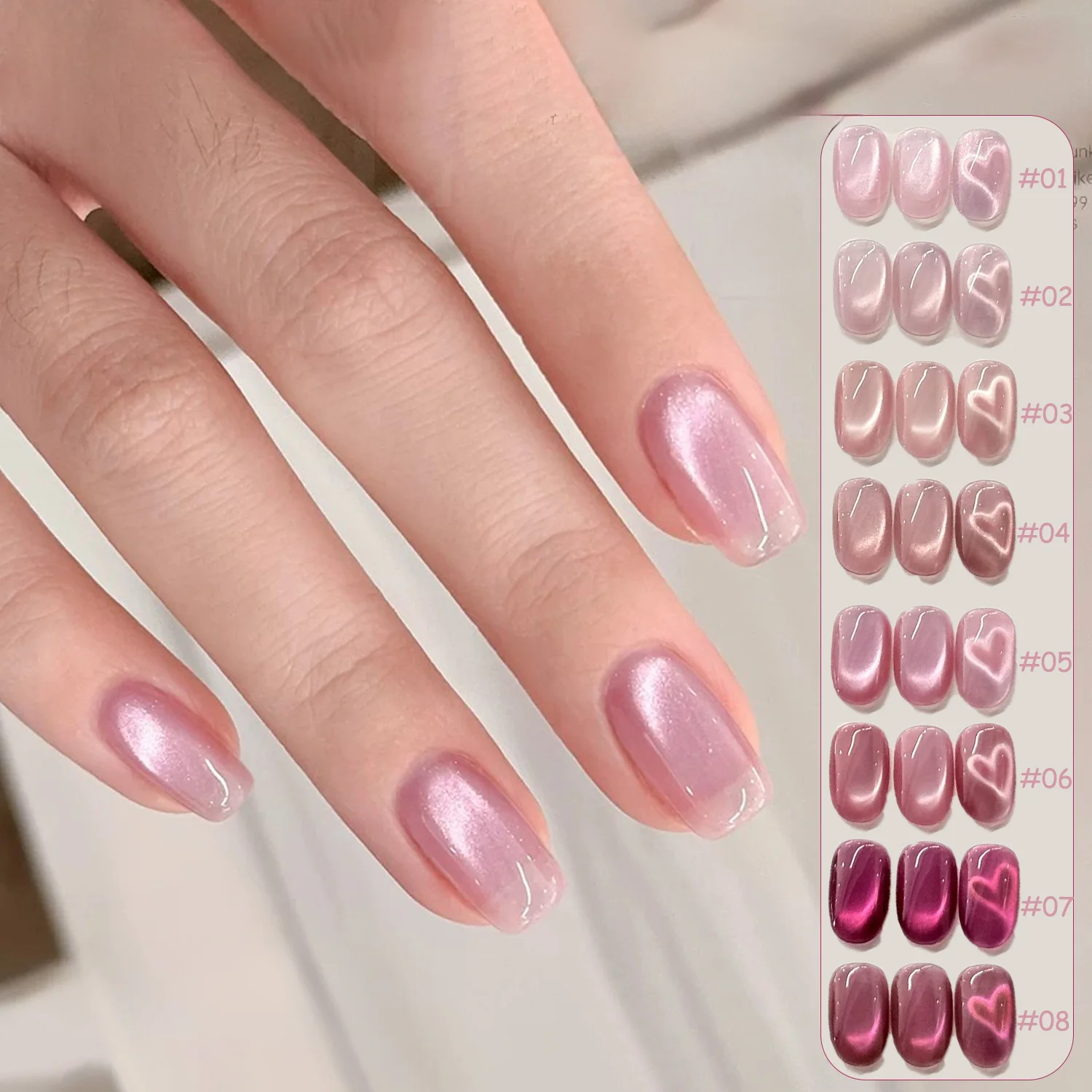 1 unidade SHAKA Spring Sweet Love Esmalte em Gel Olho de Gato, Novo Estilo 2026, com Efeito Clareador e Efeito Pérola de Vidro Rosa Pitaya