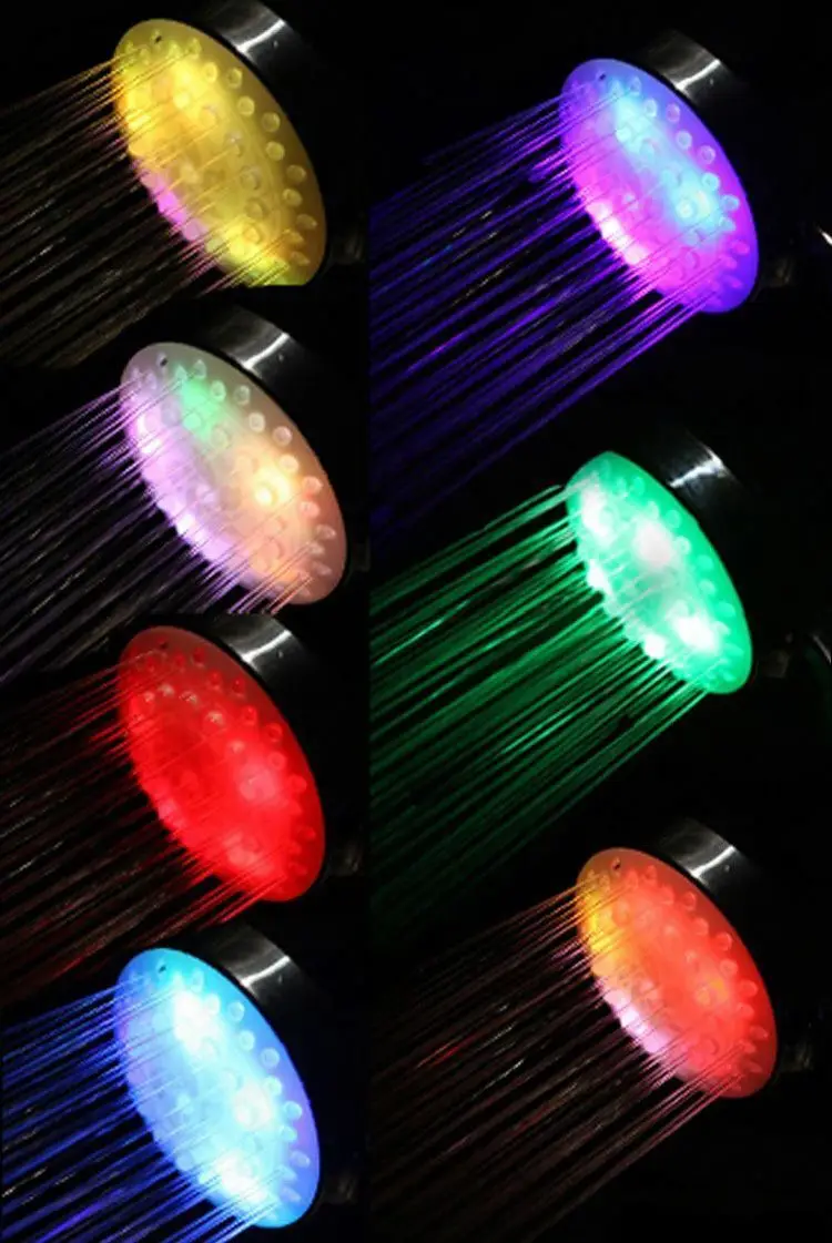 7 colori LED Light Shower nessuna batteria automatico incandescente cambia colore soffione doccia bagno Decor