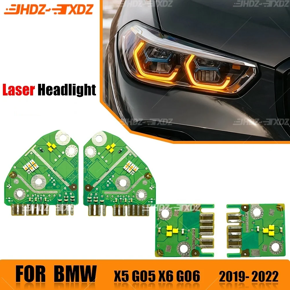 

CSL Yellow DRL LED Boards Blue Red For BMW G05 G06 X5 X6 F95 F96 X5M 2019-2022 Laser Headlight Daytime Running Light Angel Eyes