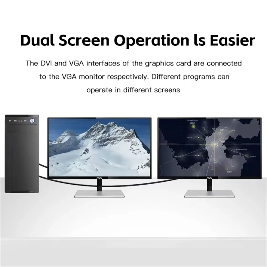 Adattatore DVI a VGA Full HD 1080P DVI-D maschio a VGA femmina Adattatore 24 + 1 Convertitore cavo da 25 pin a 15 pin per TV PC Monitor computer
