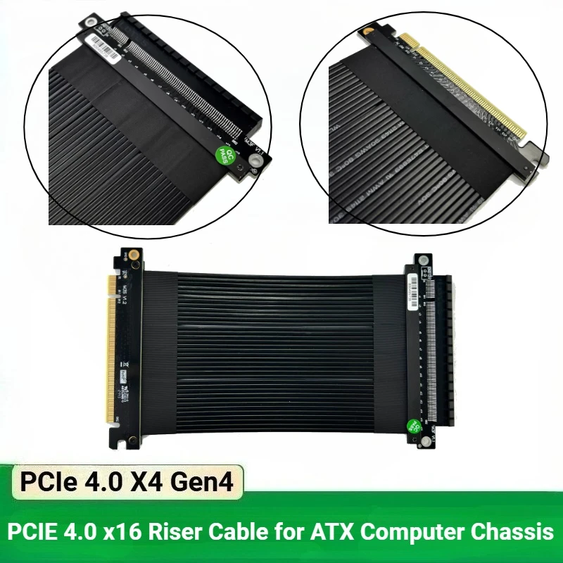 

Shielded PCIE 4.0 x 16 Flexible Riser Cable RTX GTX Graphics Card 4.0 Extension Cable ATX Case 90 Right Angled GPU Riser Adapter