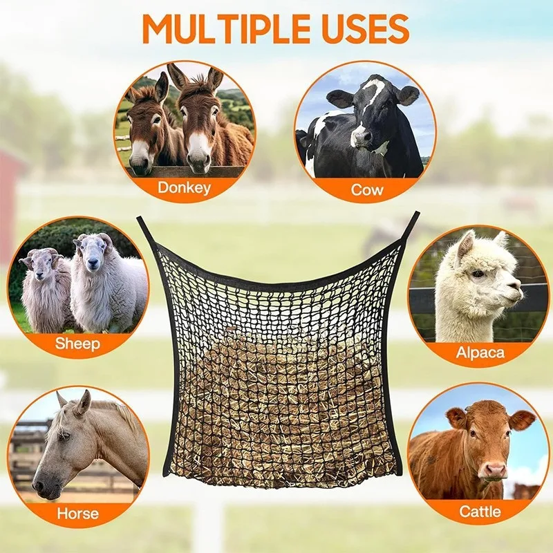 

Large Capacity Slow Feed Hay Net for Horses Durable Hanging Feeder Bag for Goat And Sheep Horse Feeding Accessory