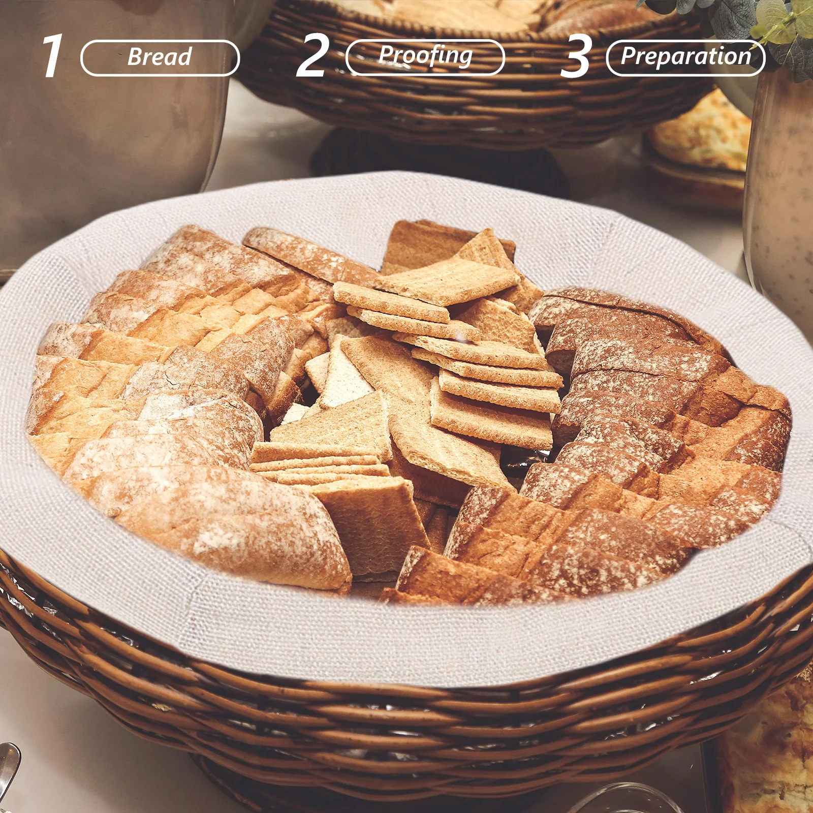 

4 шт., тканевые вкладыши для корзин для расстойки хлеба, многоразовые хлопковые льняные чехлы для защиты от закваски, брожения, выпечки