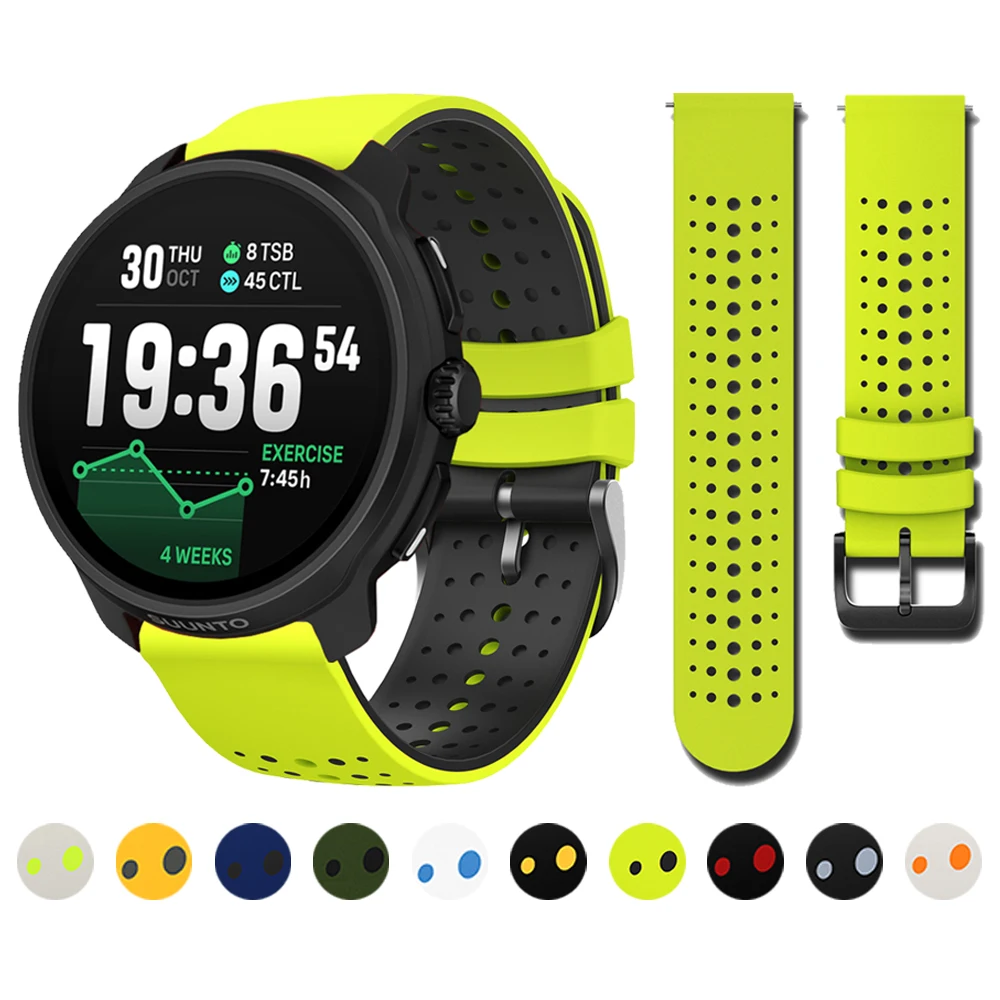 22 mm Silikon-Uhrenarmband für SUUNTO RACE 2, Ersatz-Sportarmbänder für SUUNTO OCEAN/VERTICAL/5 9 PEAK PRO/ RACE RUN/S-Armband