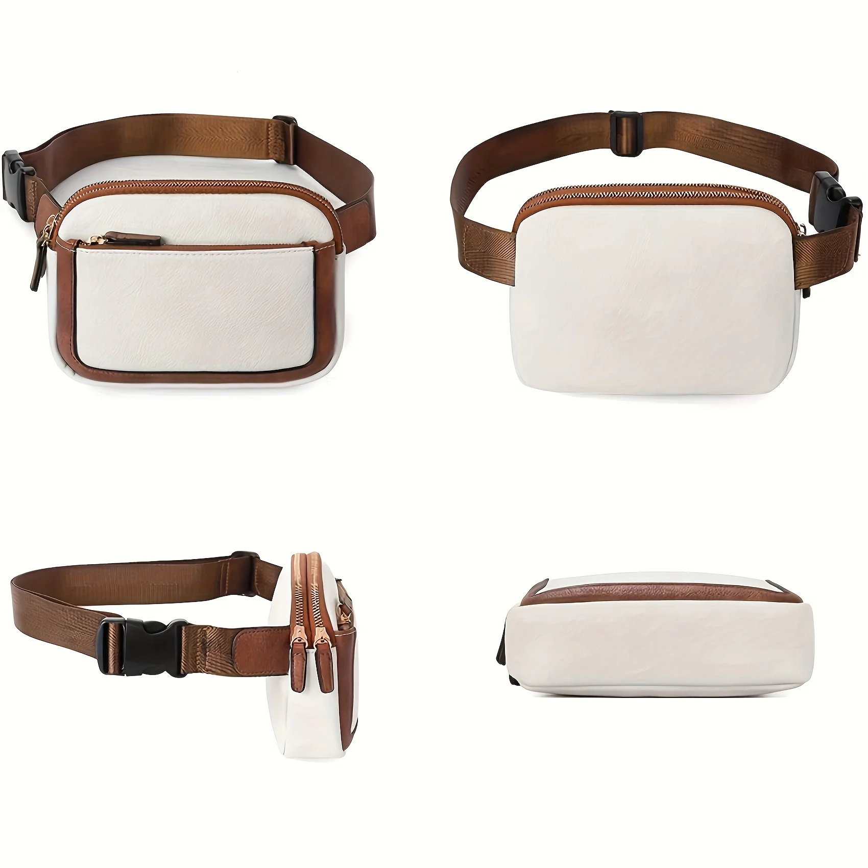 Elegante Lichtgewicht Dacron Crossbody/Heuptas Veilig, Veelzijdig En Chique Effen Kleur Met Ritssluiting-Perfect Voor Altijd