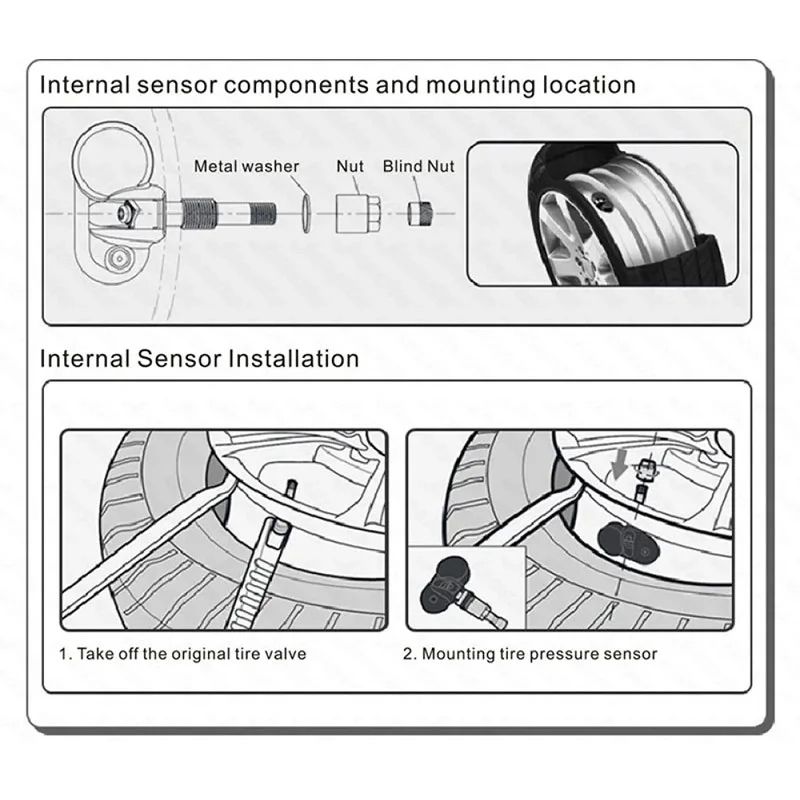 USB Android TPMS Tire Pressure Monitoring System Display Alarm System Internal External 4 Sensors For Car Navigation Radio