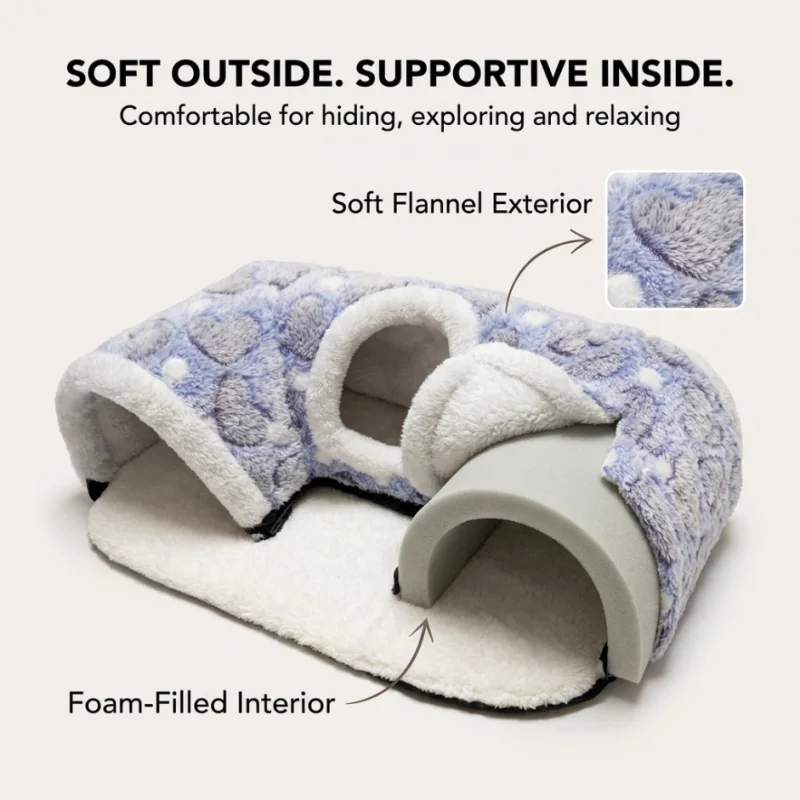 Guinea Pig Tunnel, Small Animal Hidden Tube Toy Comfortable Plush Tunnel, Suitable for Guinea Pigs and Small Pets view 4