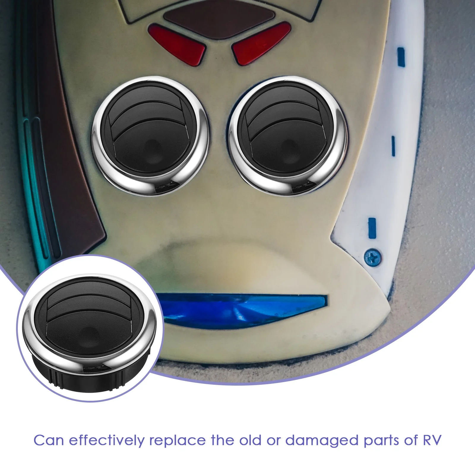

Universal AC Air Outlet Vent For RV Bus ABS Durable Replace Damaged Parts Home DIY Car Repair Travel Shape Car Interior