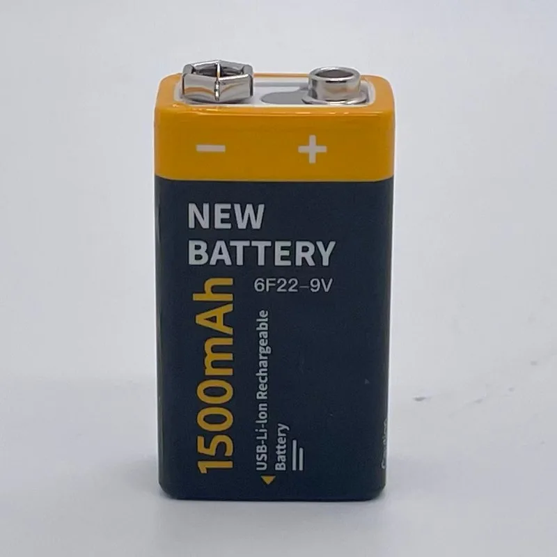 9V USB 충전식 리튬 이온 배터리, 1500mAh 타입-C 충전 마이크, 장난감, 미터 등용