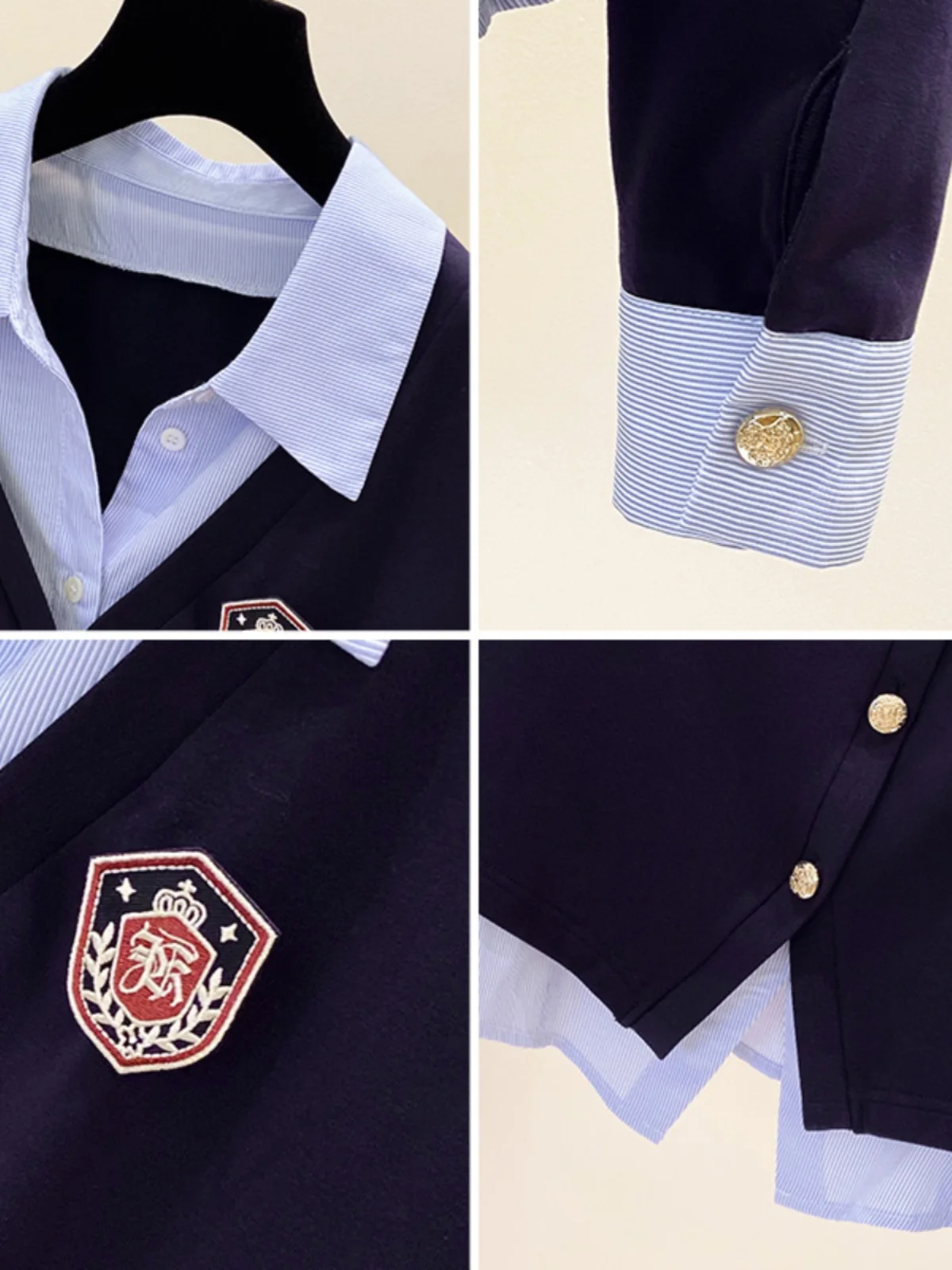 

Повседневная длинная све irt больших размеров, женская одежда, студенческий топ из двух предметов, утягивающий топ в Корейском стиле, топ