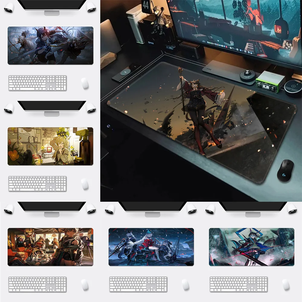 

Arknights Gabinete Mousepad HD Printing Computer Gamers Locking Edge Non-slip Mouse Pad XXL90x40cm Keyboard PC Desk Pad