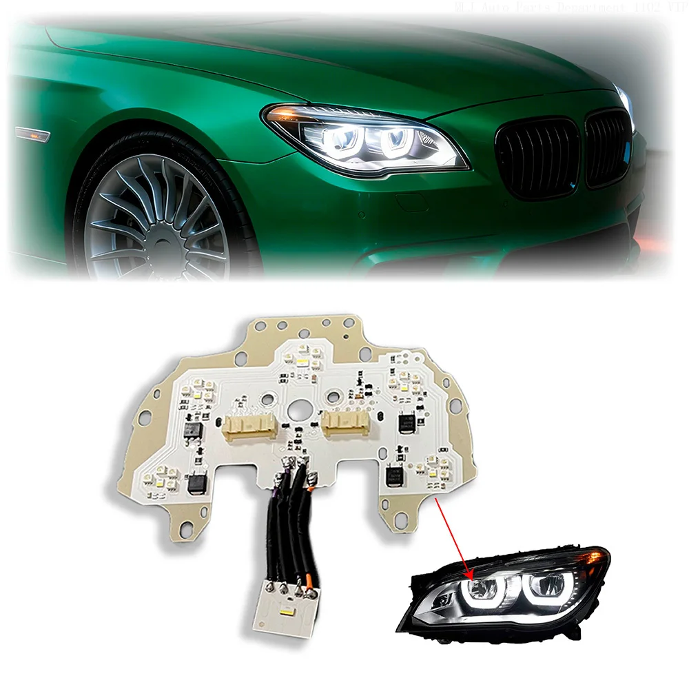 

Чип для источников света дальнего и ближнего света для BMW 7 серии F01 F02 2013-2015 годов, полностью светодиодный LCI, чип Angel Eye, линза фары, плата DRL
