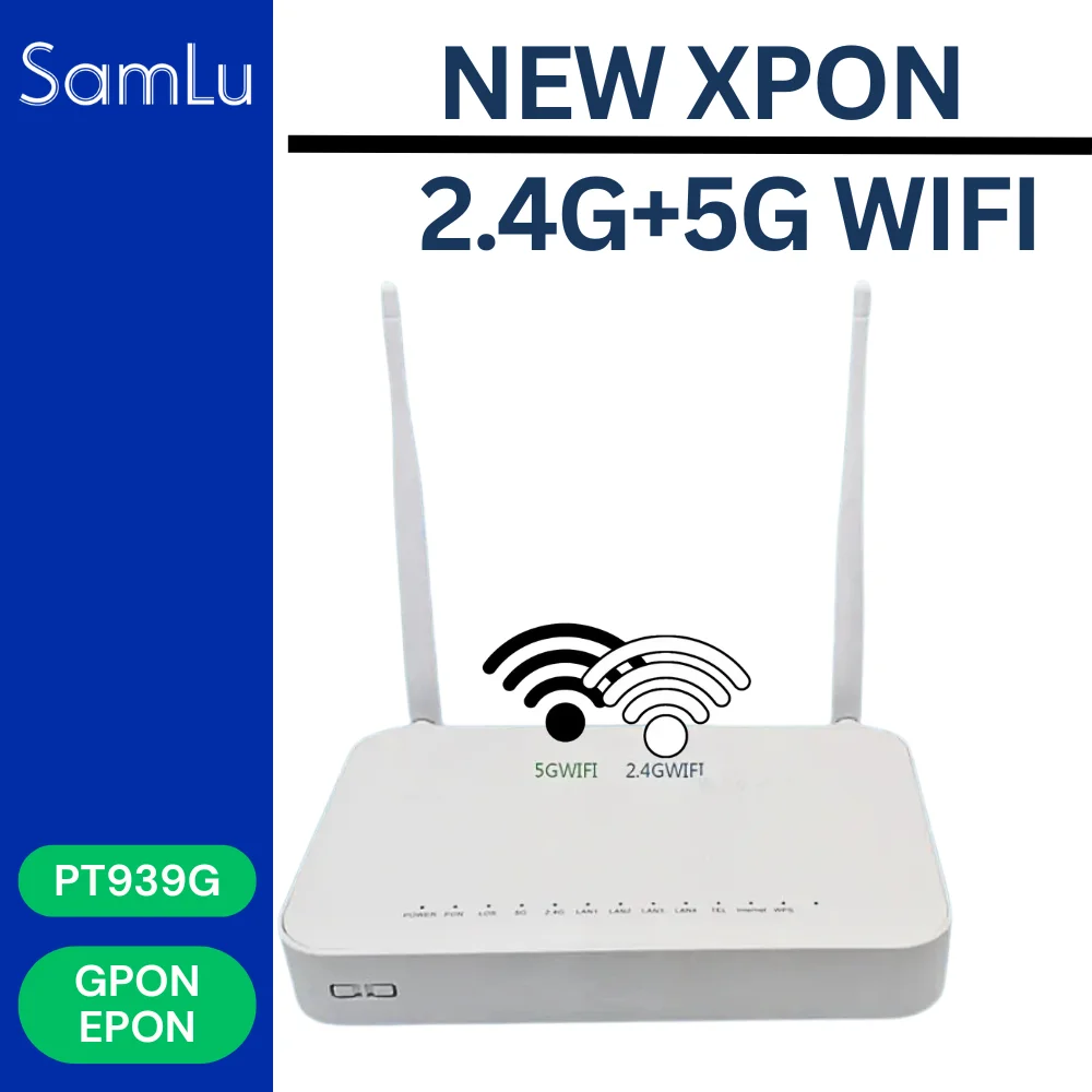 

Wi-Fi 6 XPON ONU PT939G Гигабитный двухдиапазонный оптический модем-маршрутизатор USB X 2 + порт Tel, совместимый с ONT EPON/GPON/GE